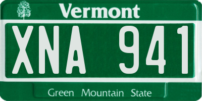 VT license plate XNA941