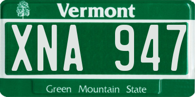 VT license plate XNA947