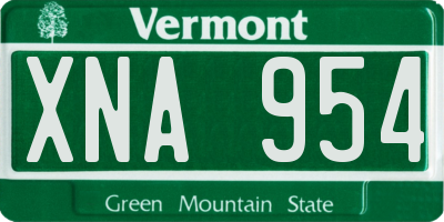 VT license plate XNA954