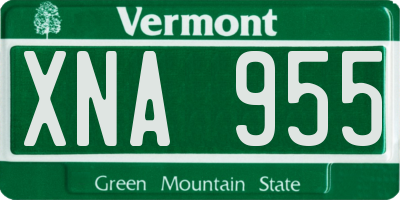 VT license plate XNA955
