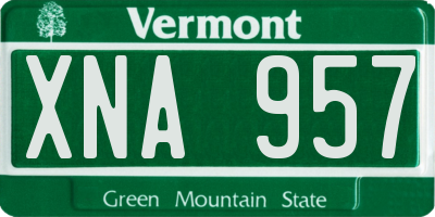VT license plate XNA957