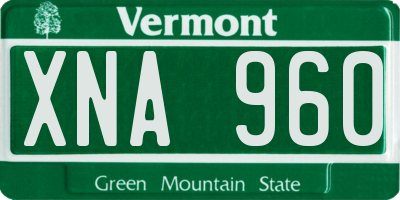VT license plate XNA960