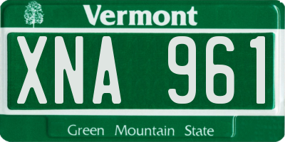 VT license plate XNA961
