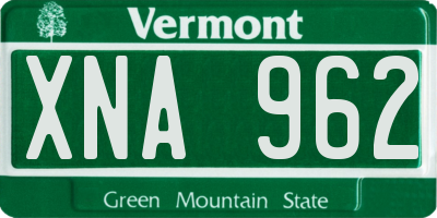 VT license plate XNA962