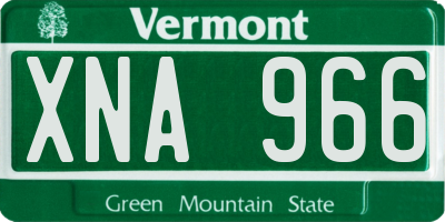 VT license plate XNA966