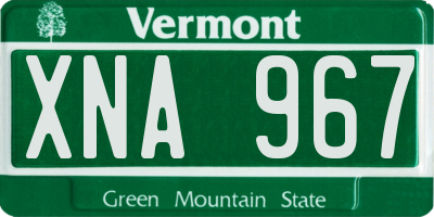 VT license plate XNA967