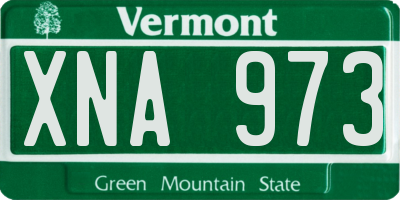 VT license plate XNA973