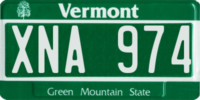 VT license plate XNA974