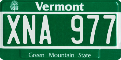 VT license plate XNA977