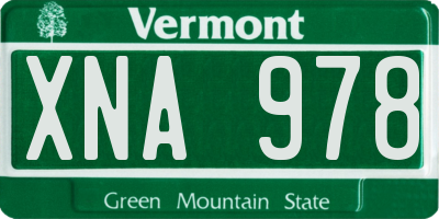 VT license plate XNA978