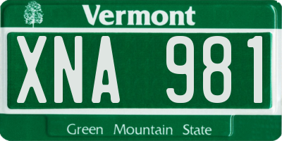 VT license plate XNA981