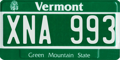 VT license plate XNA993