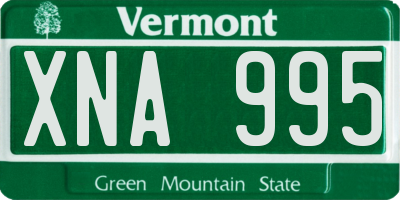 VT license plate XNA995