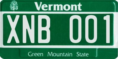 VT license plate XNB001