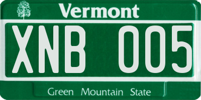 VT license plate XNB005