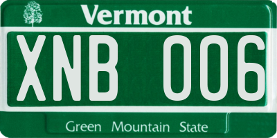 VT license plate XNB006