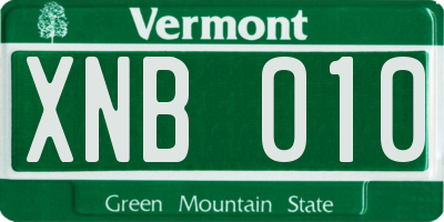 VT license plate XNB010
