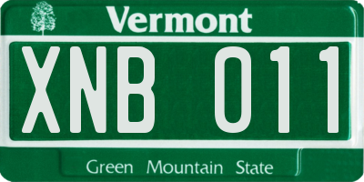 VT license plate XNB011