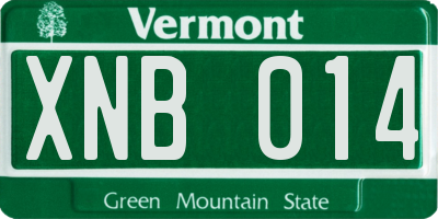 VT license plate XNB014