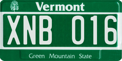 VT license plate XNB016