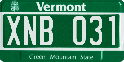 VT license plate XNB031