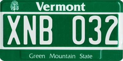 VT license plate XNB032