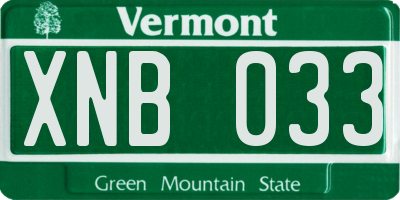 VT license plate XNB033