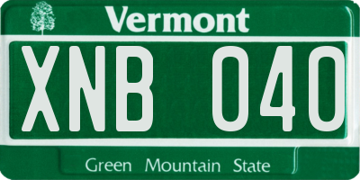 VT license plate XNB040