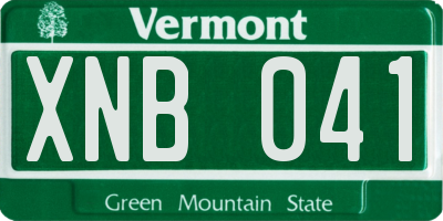 VT license plate XNB041