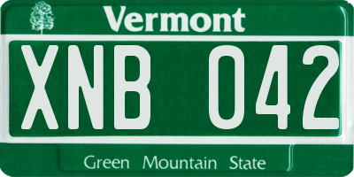 VT license plate XNB042