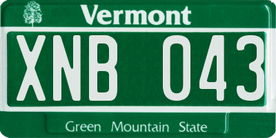 VT license plate XNB043