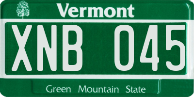 VT license plate XNB045