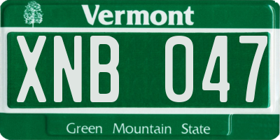VT license plate XNB047