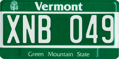 VT license plate XNB049
