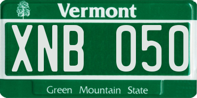 VT license plate XNB050