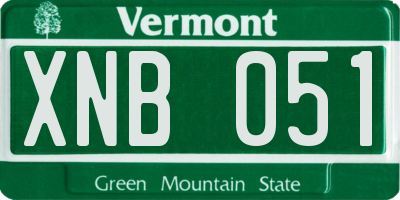 VT license plate XNB051