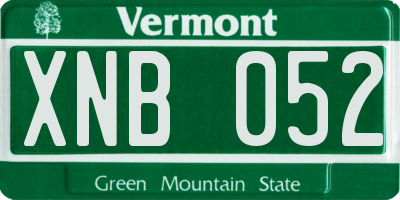 VT license plate XNB052