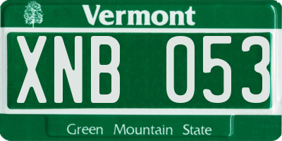 VT license plate XNB053