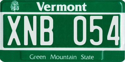VT license plate XNB054