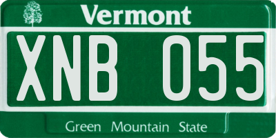 VT license plate XNB055