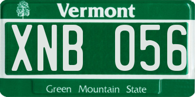 VT license plate XNB056