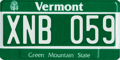 VT license plate XNB059
