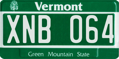 VT license plate XNB064