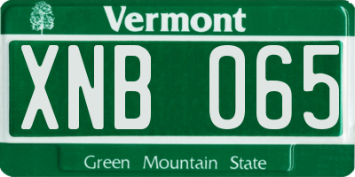 VT license plate XNB065
