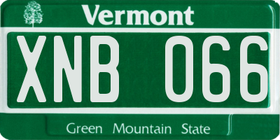 VT license plate XNB066