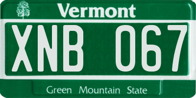 VT license plate XNB067