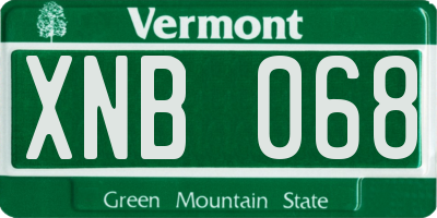 VT license plate XNB068