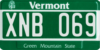 VT license plate XNB069
