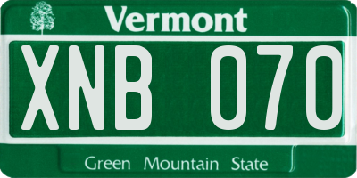 VT license plate XNB070
