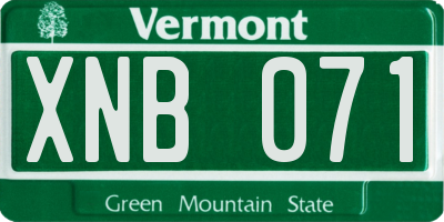 VT license plate XNB071